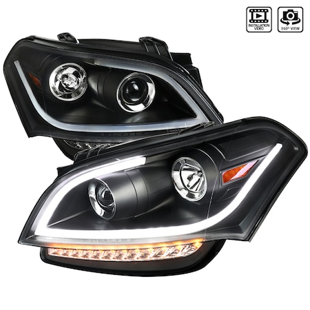 Spec-D Tuning 10-11 Kia Soul LED Bar Projector Headlights Black Housing 2LHP-SOU10JM-TM